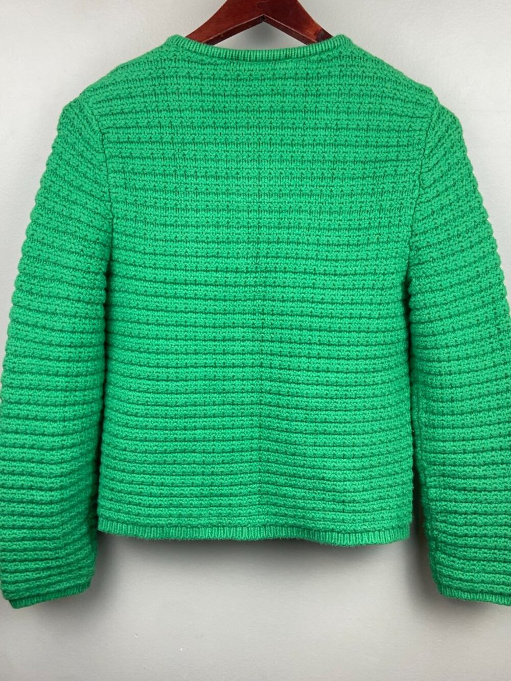 Ann Taylor Chunky Knit Green Cardigan With Gold Buttons Size Small Petite - Picture 6 of 8